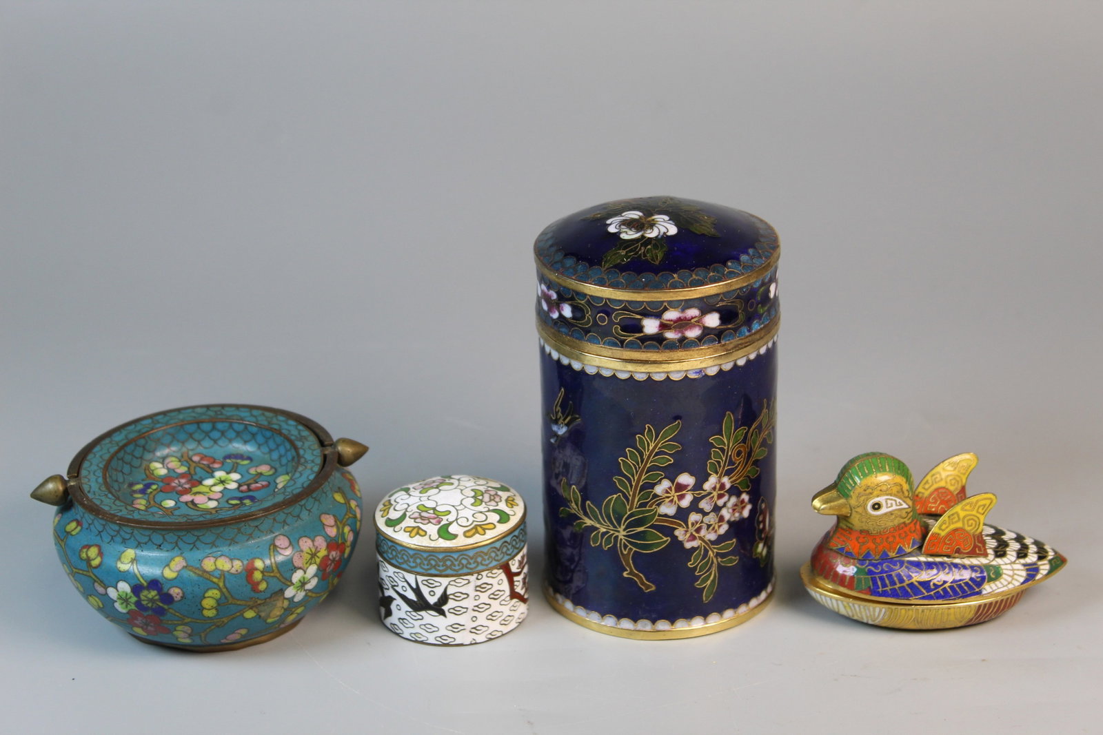 A Group of Four Chinese Cloisonne Items: A Group of Four Chinese Cloisonne Items. H 4.5".