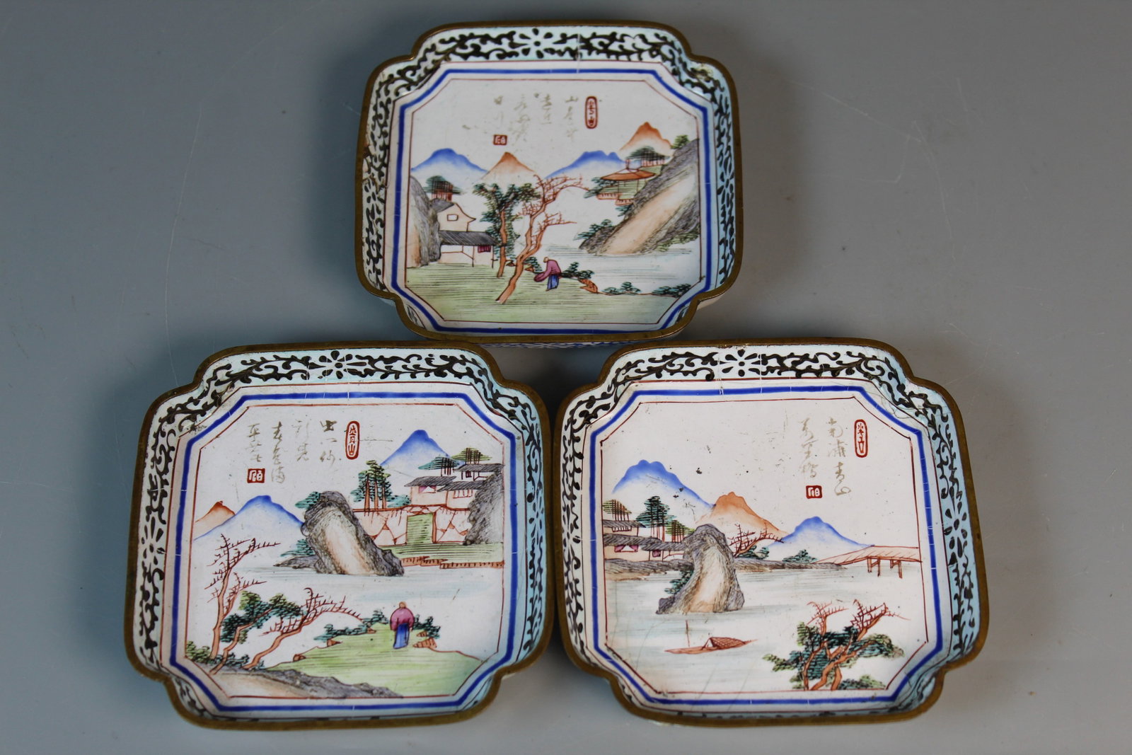 Three Chinse Enameled Small Dishes (1 of 8)