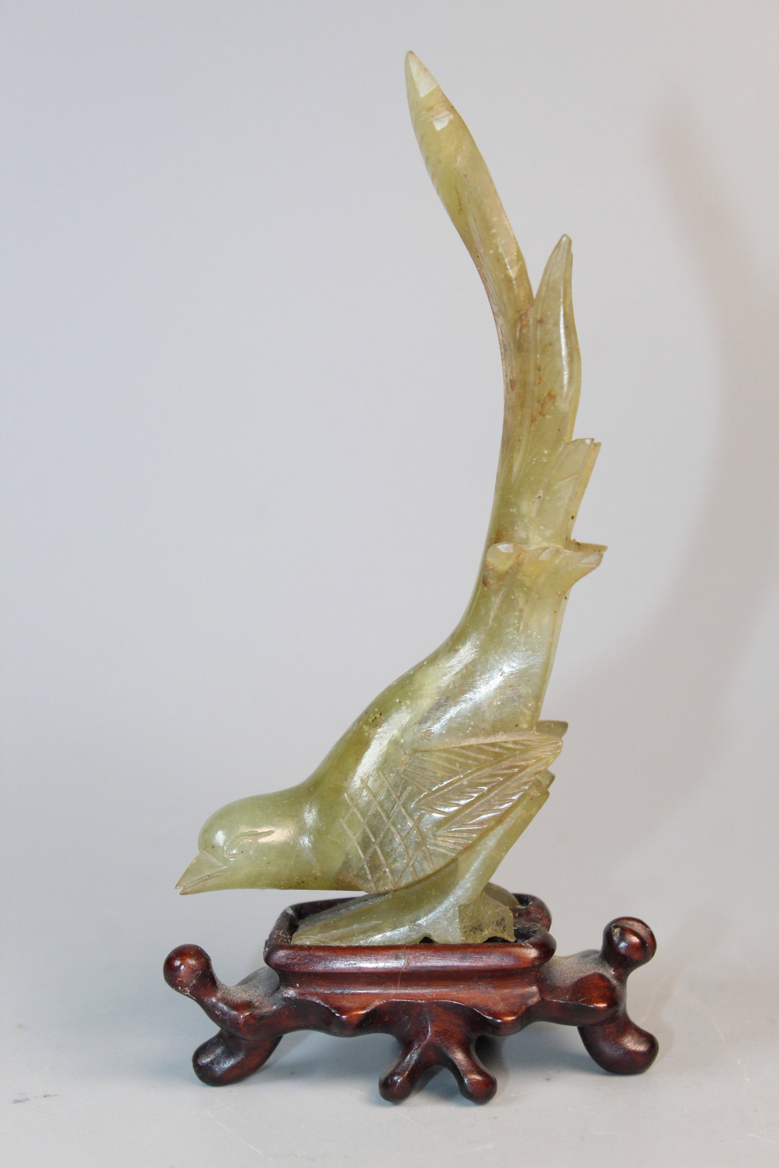 Chinese Carved Celadon Jade Bird Figure (1 of 5)
