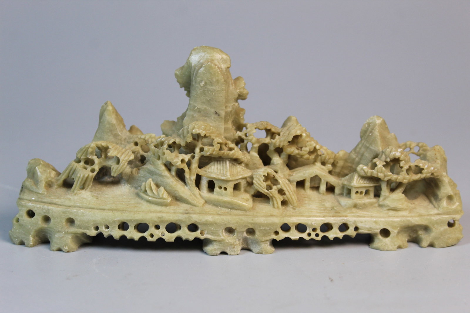 Chinese Carved Soapstone Brush Holder (1 of 5)