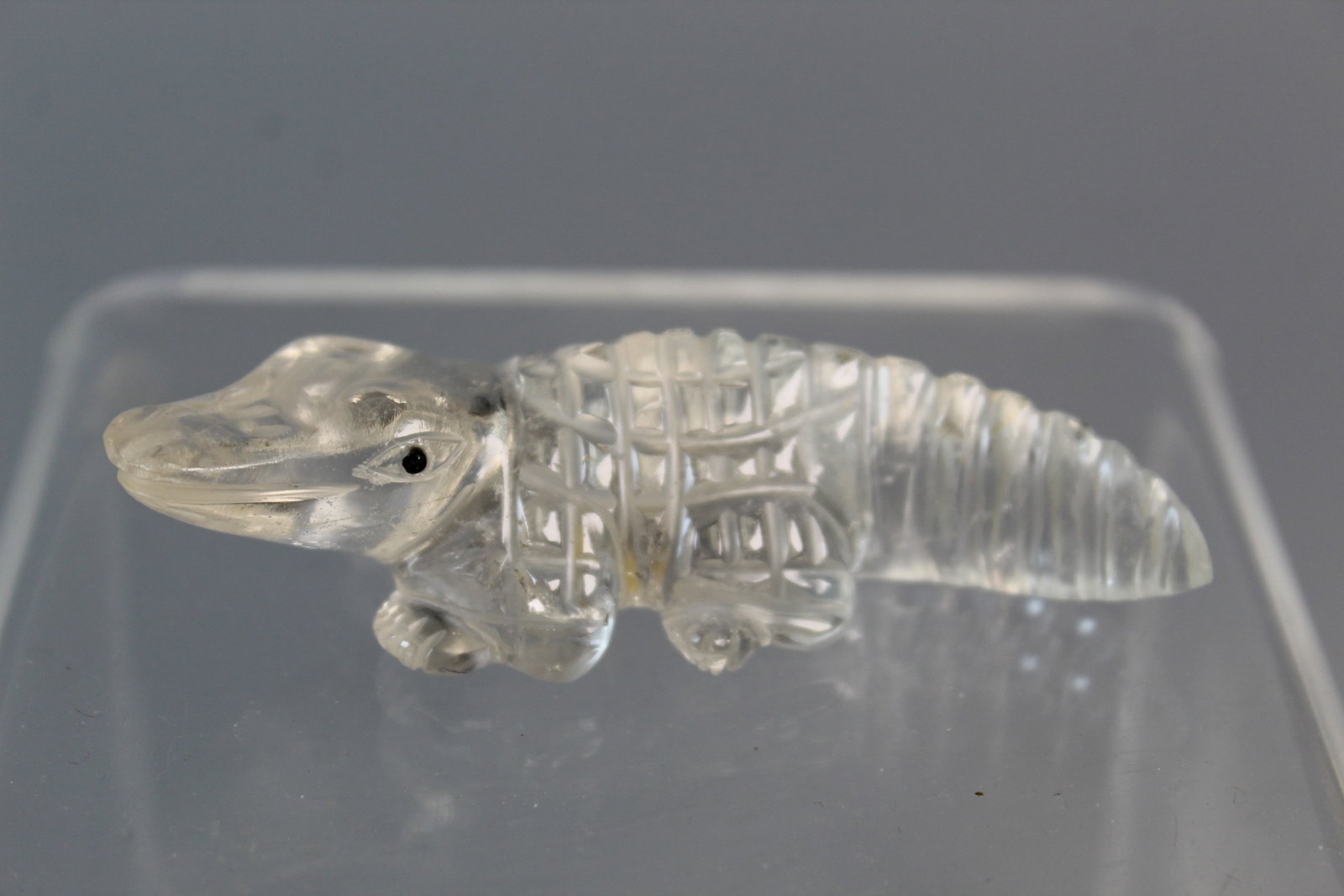 Chinese Carved Rock Crystal Figurine of a Crocodile (1 of 5)
