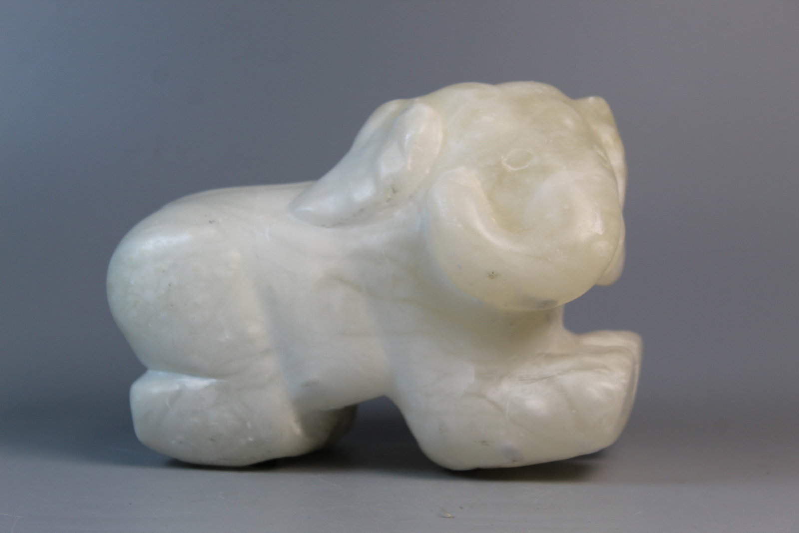 Carved Stone Elephant: Carved Stone Elephant. L 8".