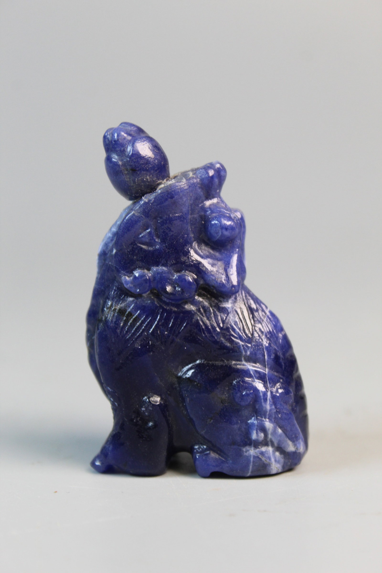 Chinese Carved Stone Snuff Bottle: Chinese Carved Stone Snuff Bottle. H 2.5".