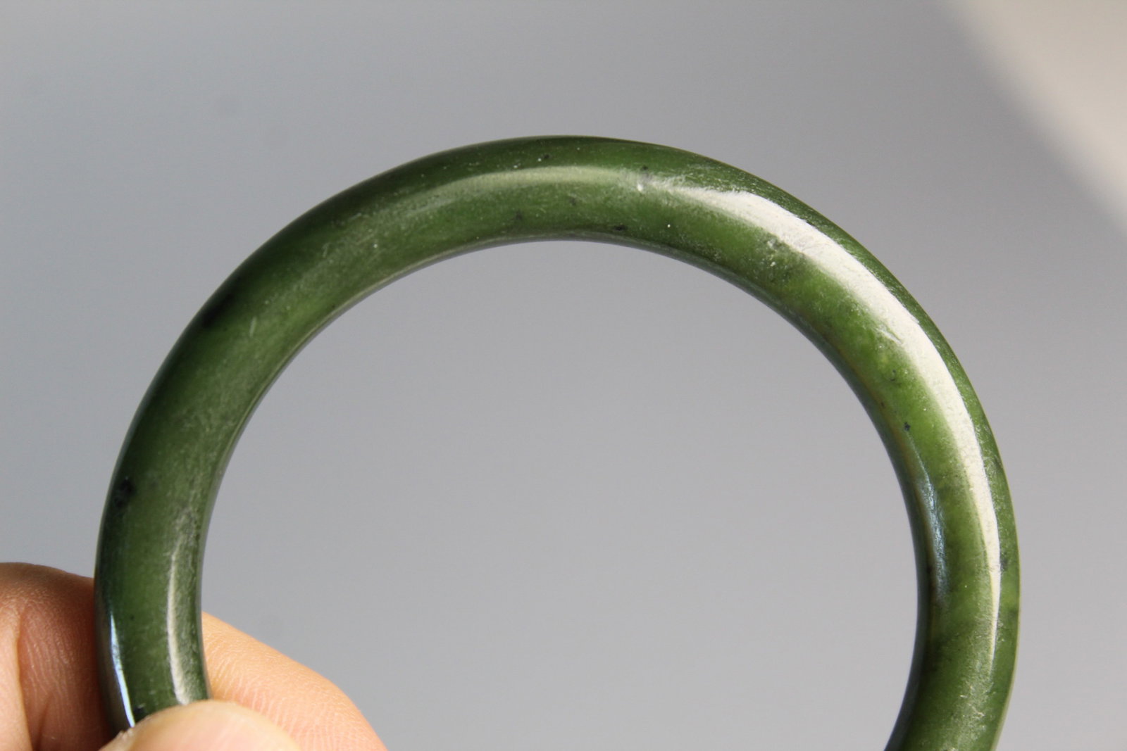 Chinese Spinach Jade Bangle - 2