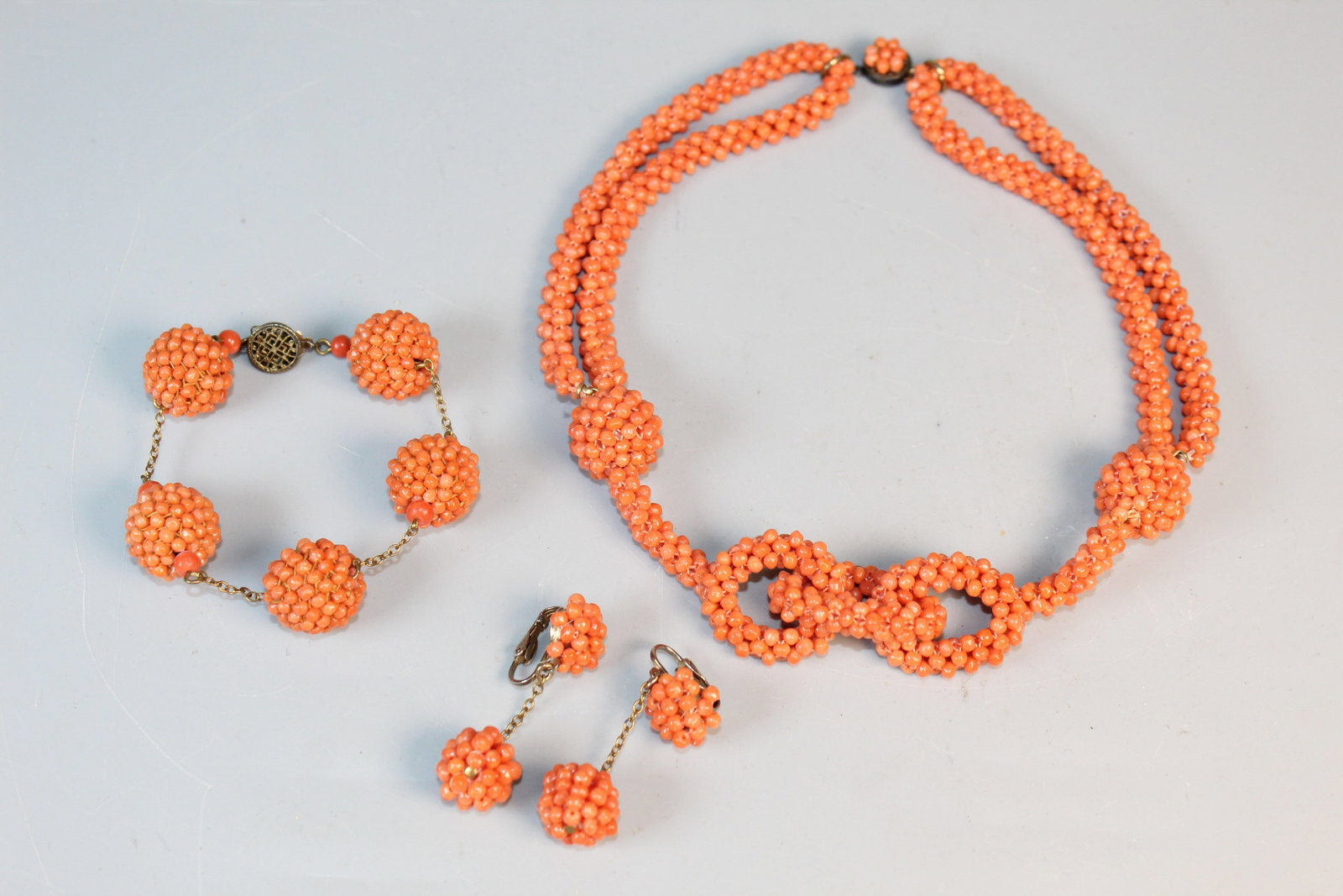 Seed Red Coral Beads Jewelry Set (1 of 8)