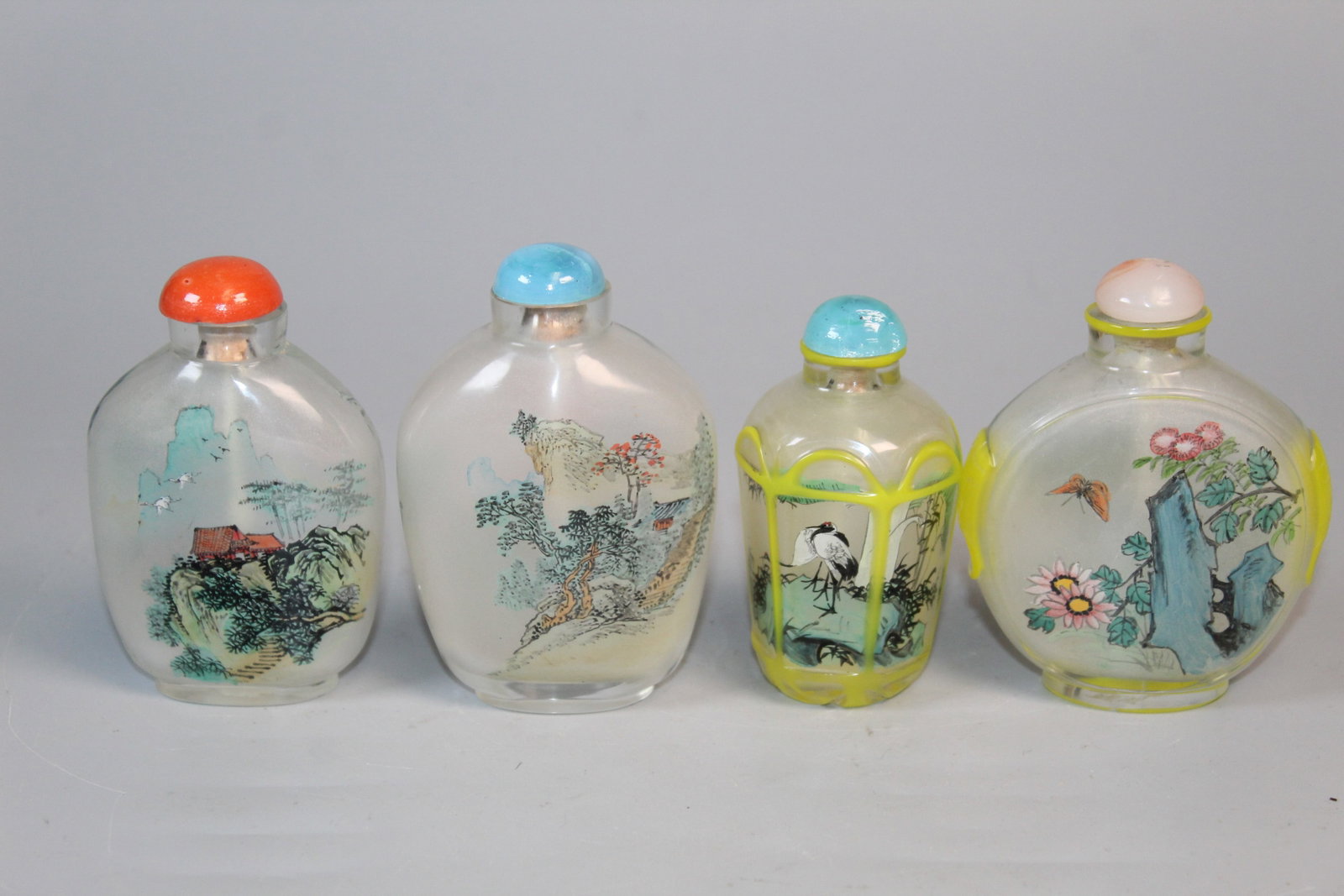 Four Chinese Inner Painting Glass Snuff Bottles (1 of 6)