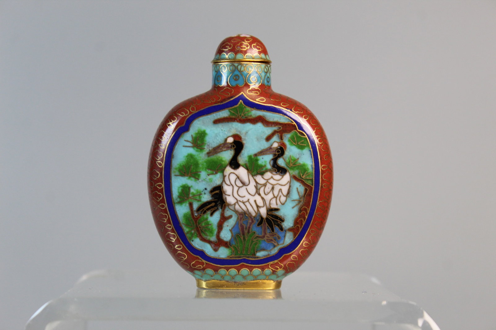 Chinese Cloisonne Snuff Bottle (1 of 4)