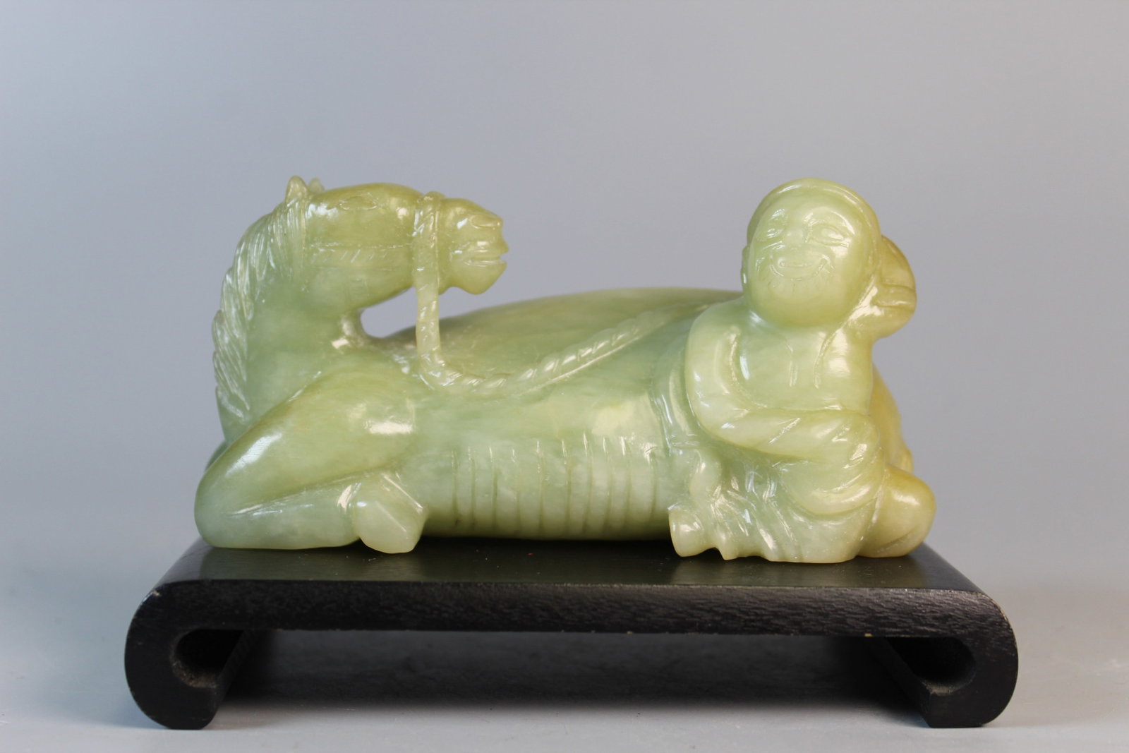Chinese Carved Celadon Jade Horse Figure (1 of 7)