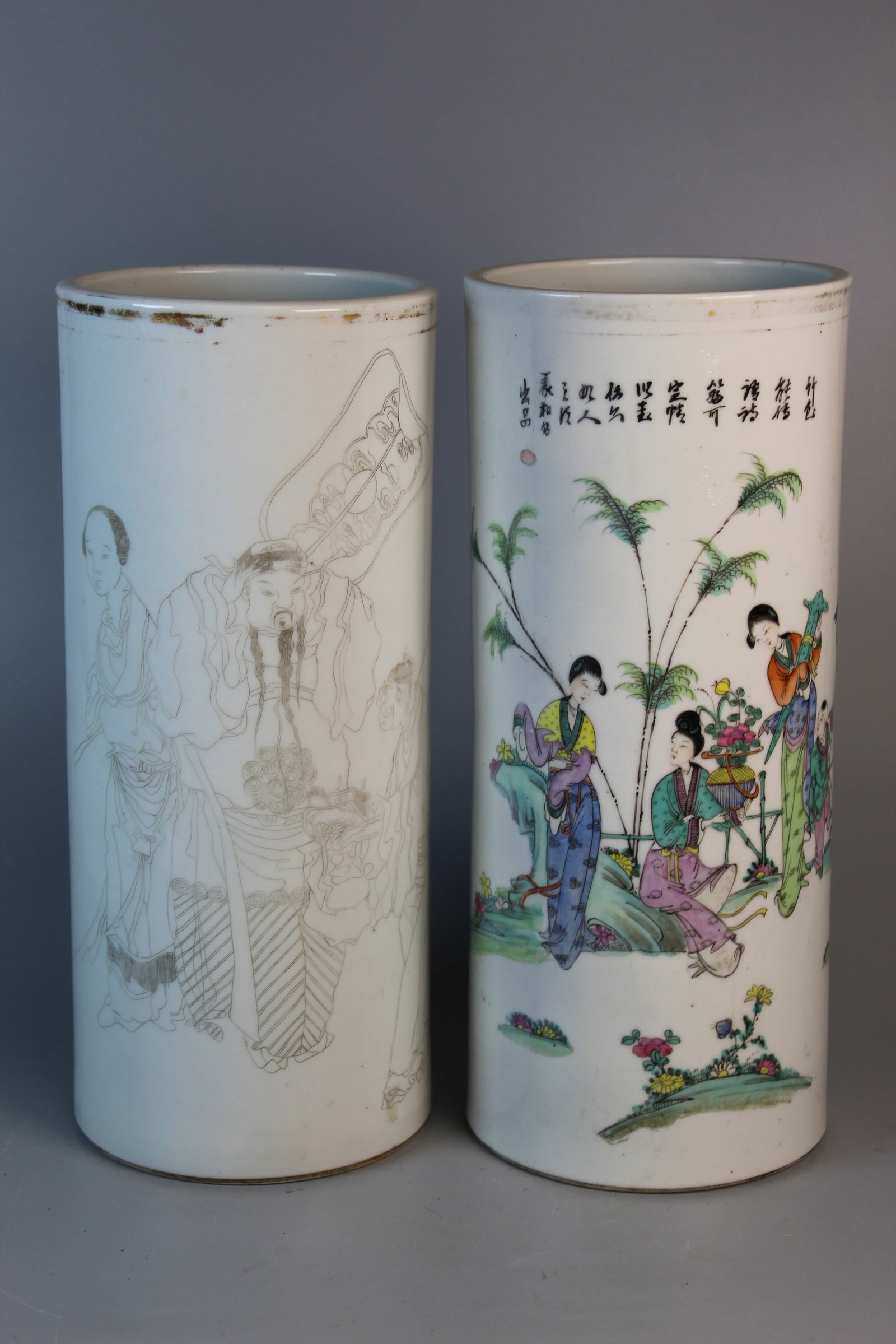 Two Chinese Porcelain Hat Vases (1 of 9)
