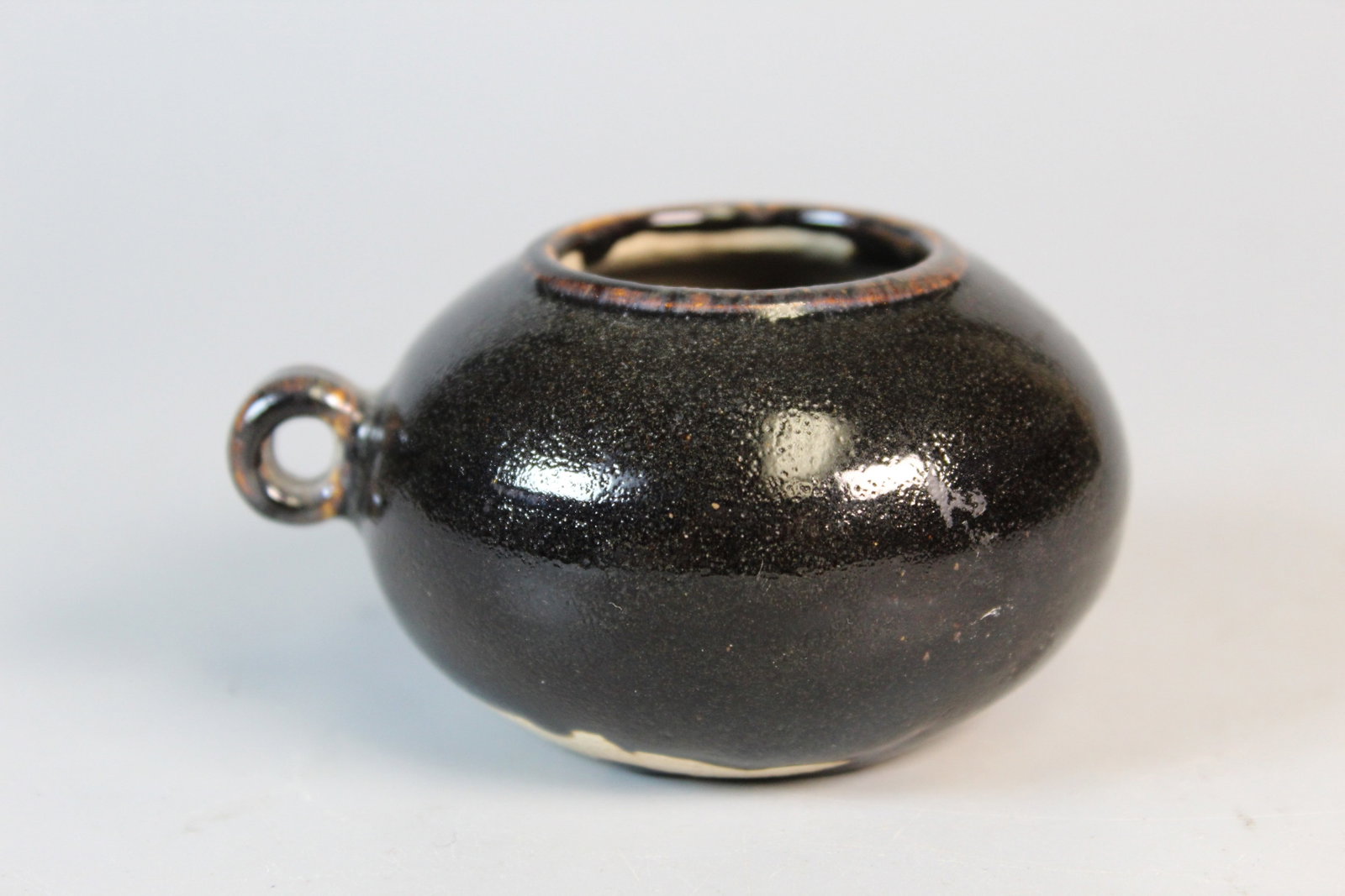 Chinese Black Glazed Pottery Bird Feeder (1 of 8)