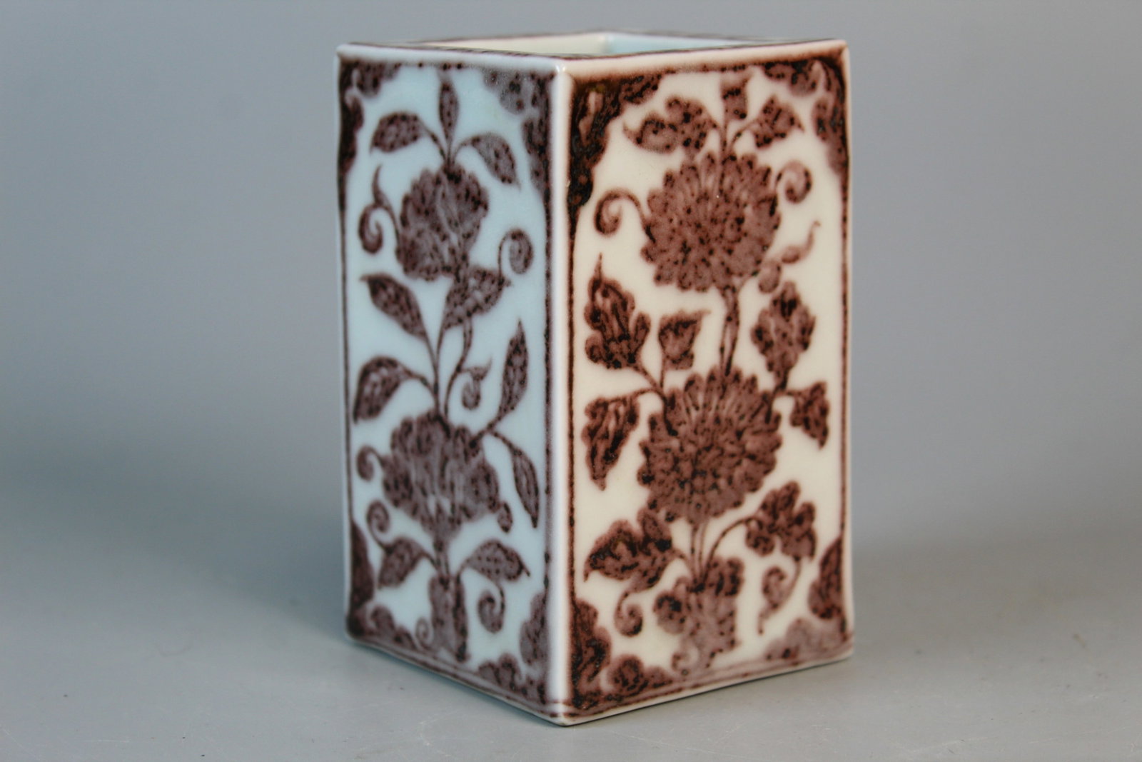 Chinese Under-glaze Red Porcelain Brush Pot (1 of 7)