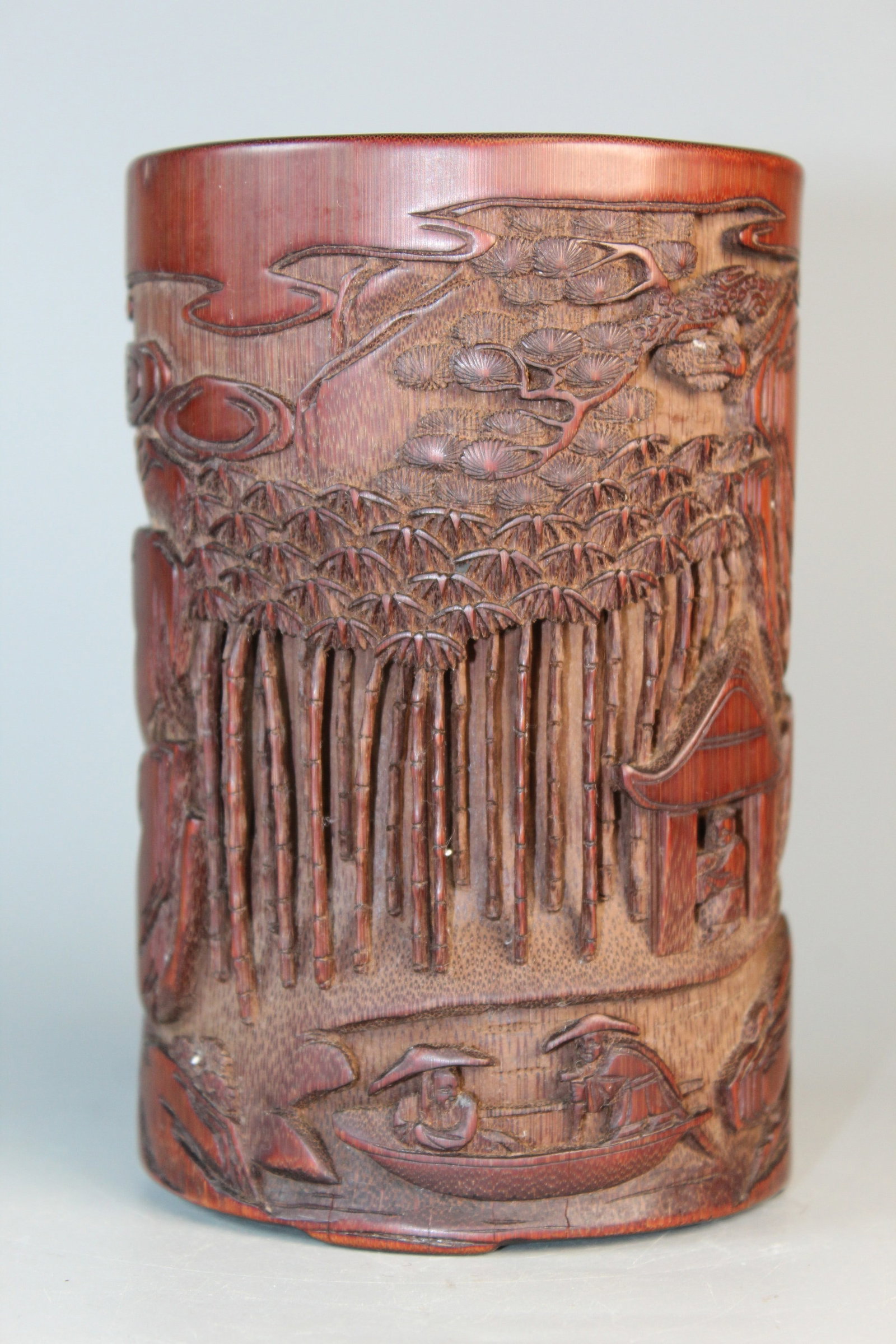 Chinese Carved Bamboo Brush Pot (1 of 9)