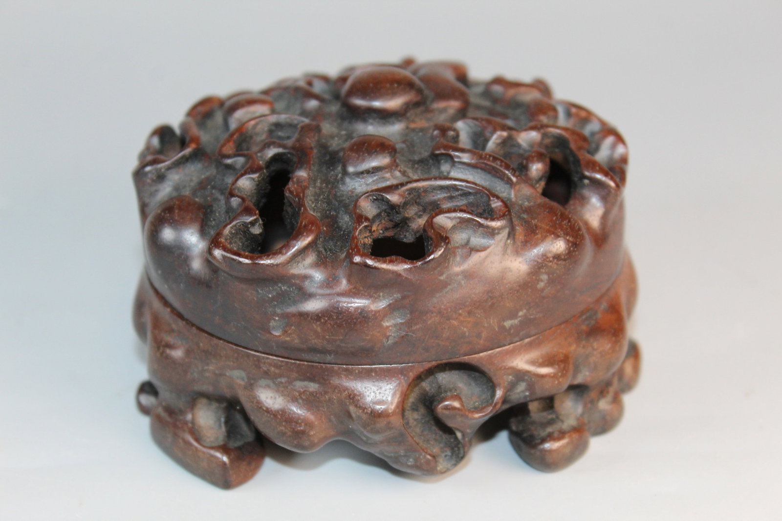 Chinese Carved Wood Incense Burner (1 of 7)
