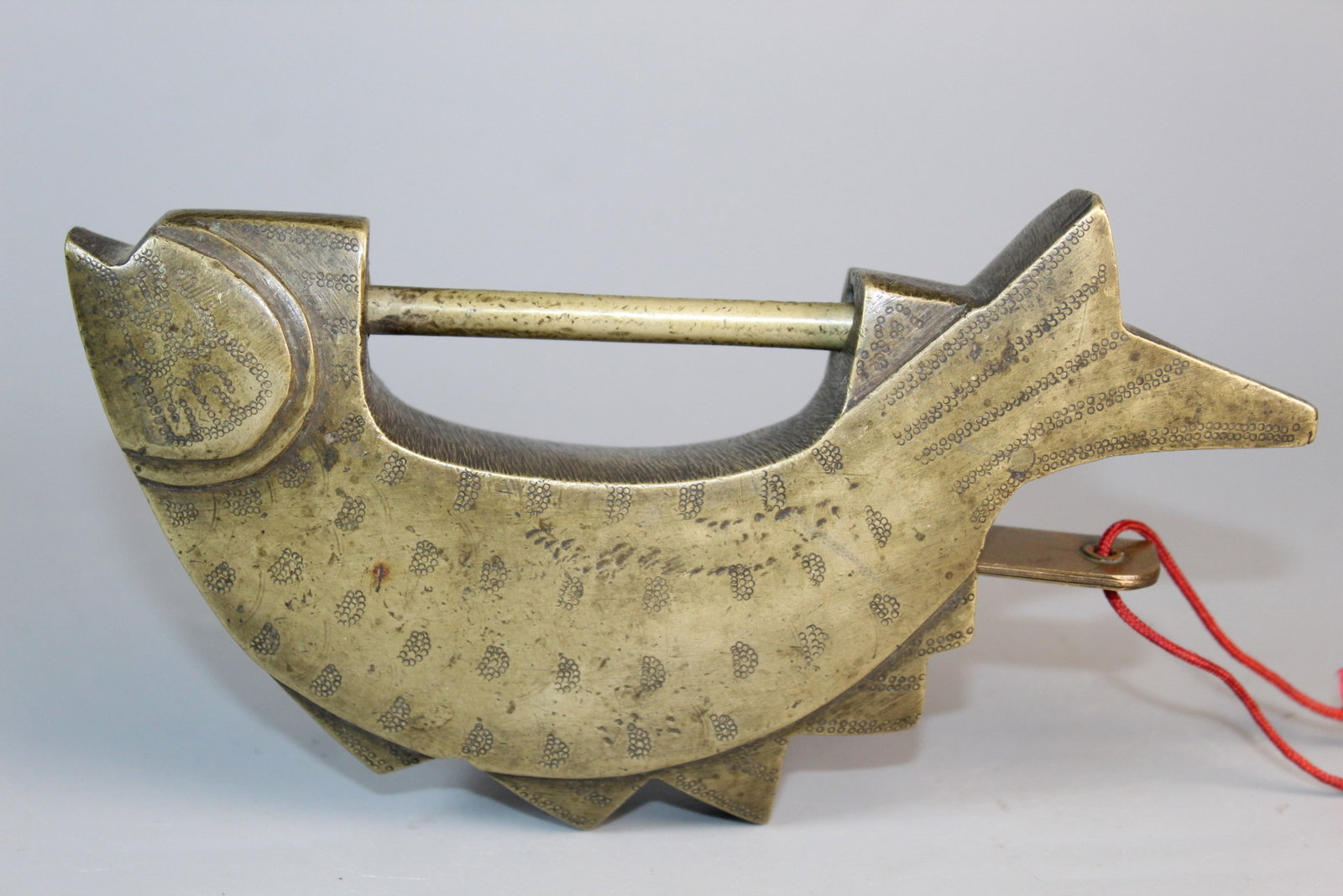 Chinese Brass Fish Shaped Lock and Key (1 of 4)