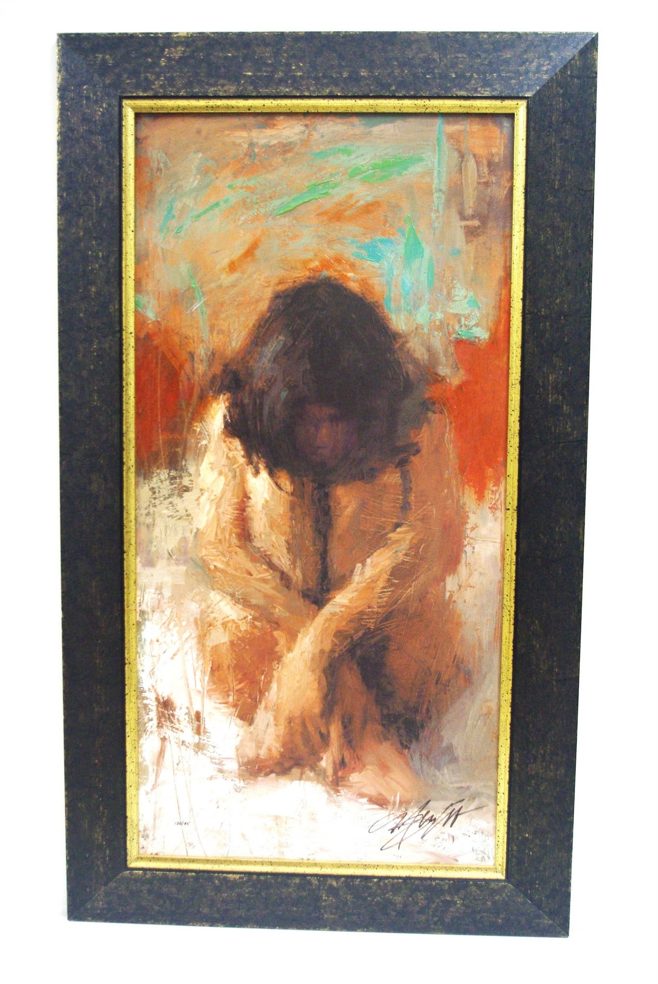Henry Asencio "Sanctuary" signed limited edition embellished giclee on canvas: Henry Asencio "Sanctuary" signed limited edition embellished giclee on canvas. Framed size 37" x 21.5"