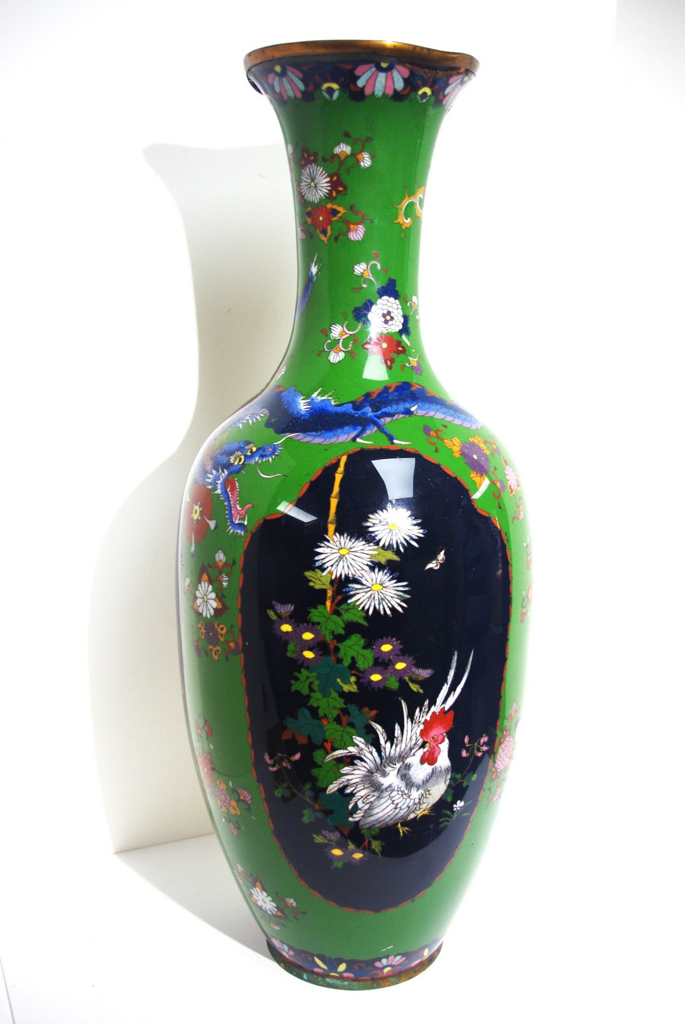 Japanese Cloisonne Vase of Dragon: Japanese Cloisonne Vase of Dragon. Height 24.5"