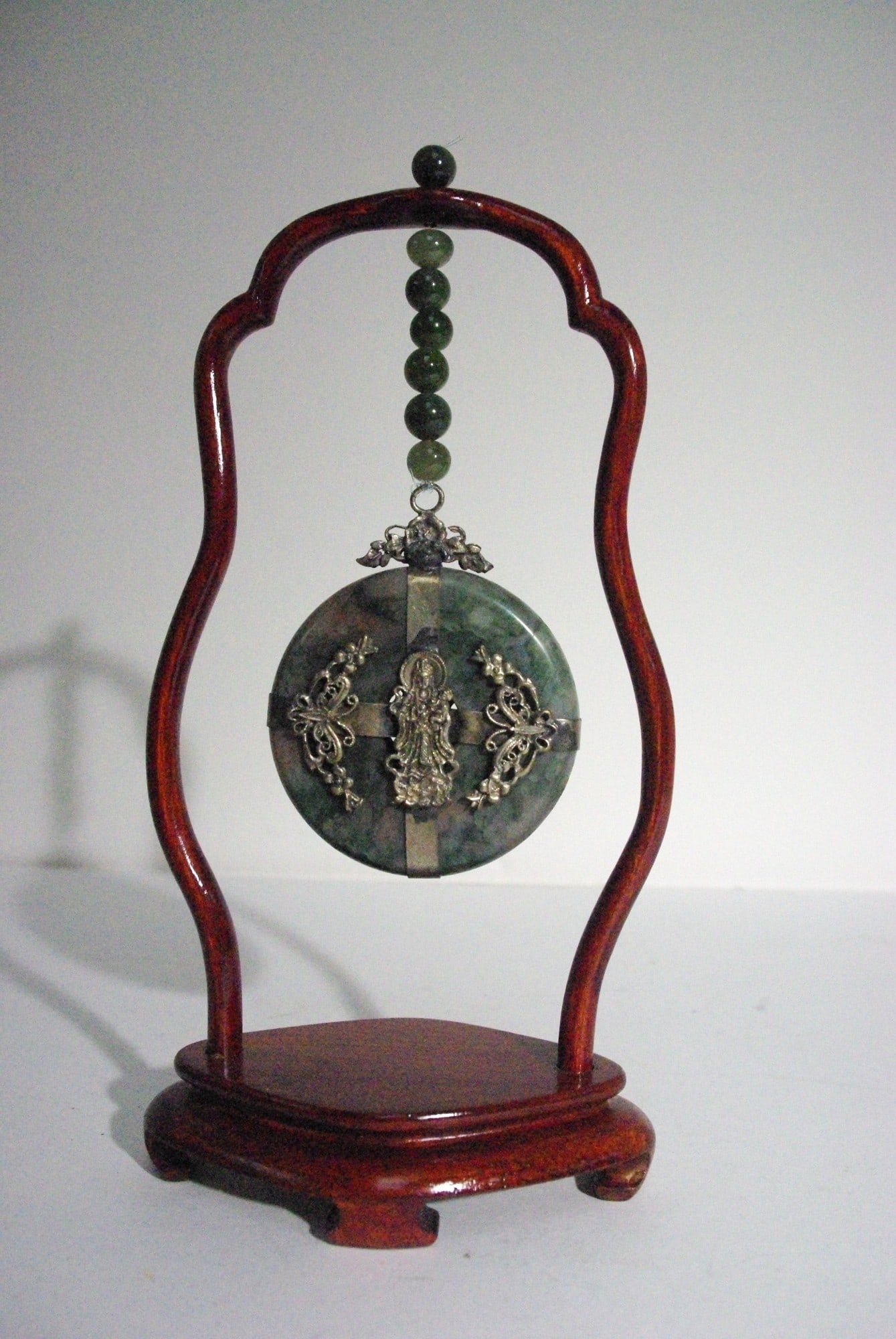 Chinese Jade Pendant on Wood Stand (1 of 3)