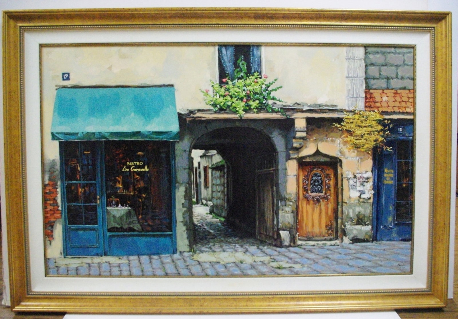 Victor Shvaiko "La Caravelle" signed limited edition embellished serigraph on canvas: Victor Shvaiko "La Caravelle" signed limited edition embellished serigraph on canvas. Framed size 38" x 56.25"
