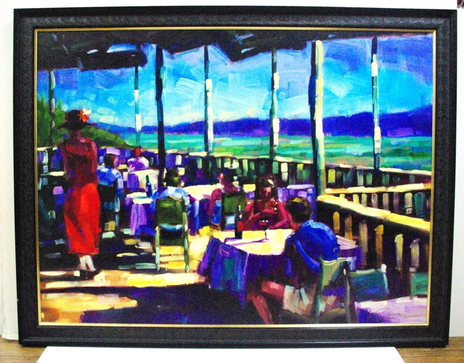 Michael Flohr "L'auberge" signed limited edition embellished giclee on canvas (1 of 3)