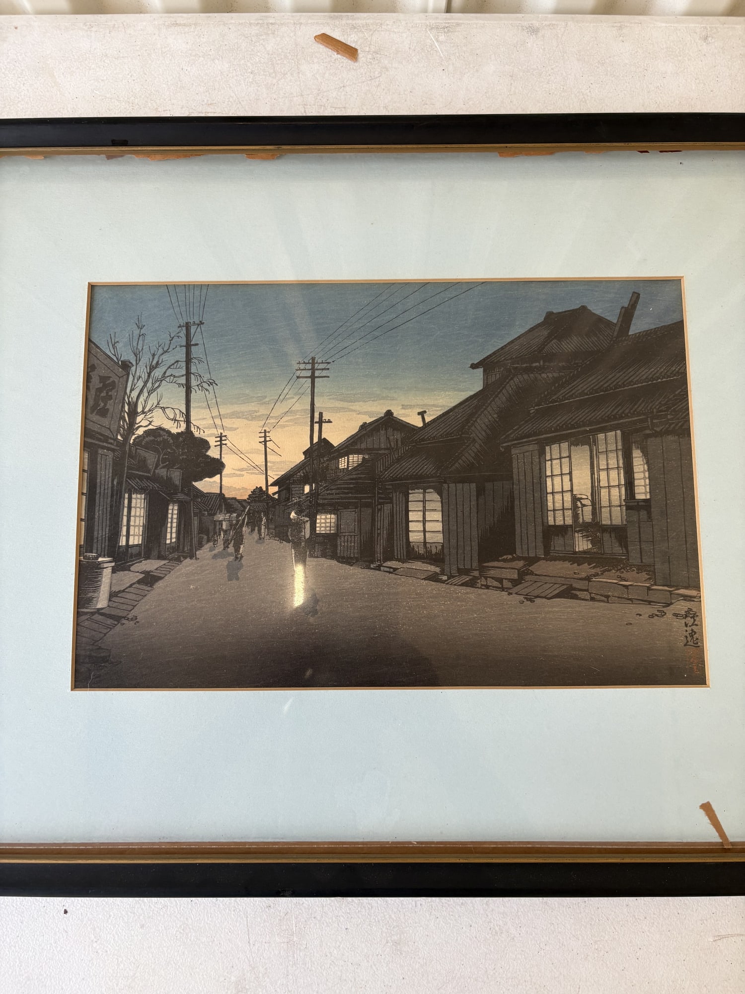 Ishiwata Koitsu Japanese woodblock print "Twilight at Imamiya Street" (1 of 8)