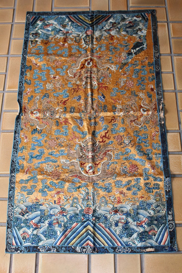Chinese Imperial Silk Embroidery Dragon Table Cover (1 of 8)