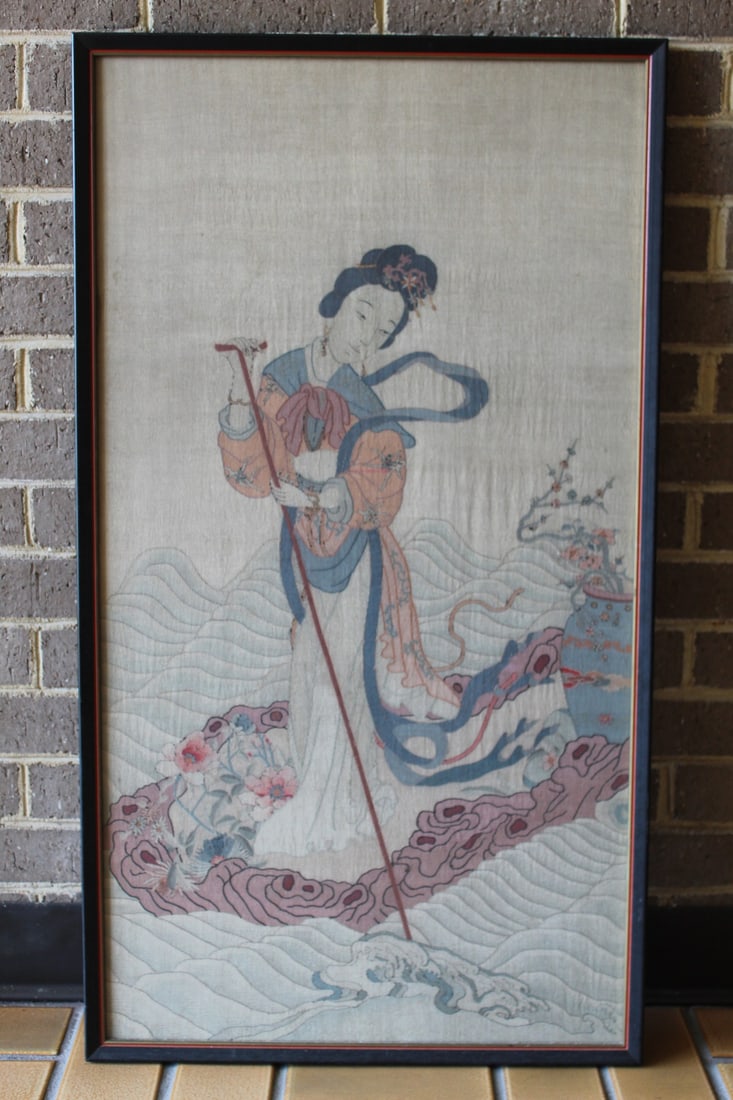 Chinese Kesi Embroidery Panel of Immortal Magu (1 of 9)