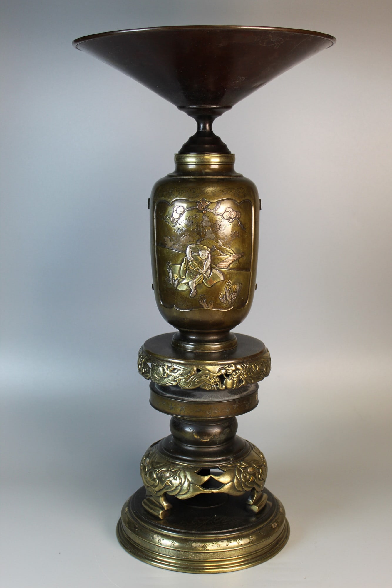 Japanese Mixed Metal Tall Vase (1 of 9)