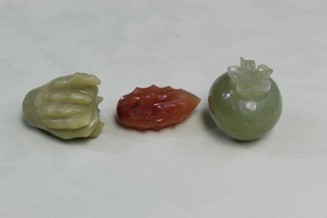 Three Chinese Carved Stone Fruits (1 of 3)