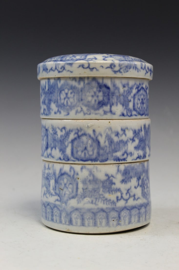 Japanese Blue and White Porcelain Stacking Dishes (1 of 9)