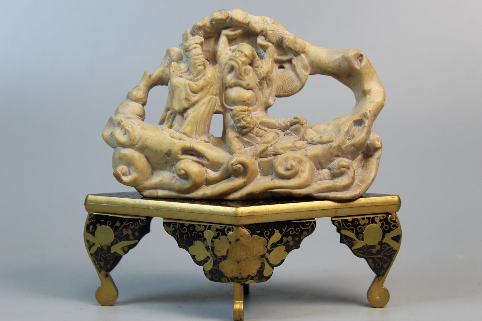 Chinese Carved Soapstone Figure of Immortals (1 of 8)