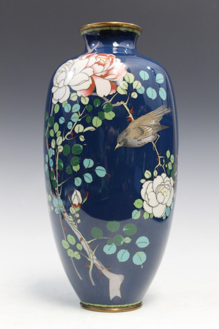 Japanese Cloisonne Vase: Japanese Cloisonne Vase. H 9.5".