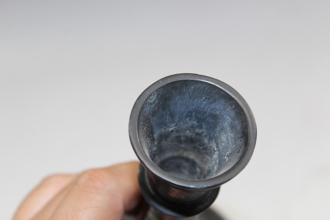 Middle Eastern Bronze Vase with Silver Inlay - 7