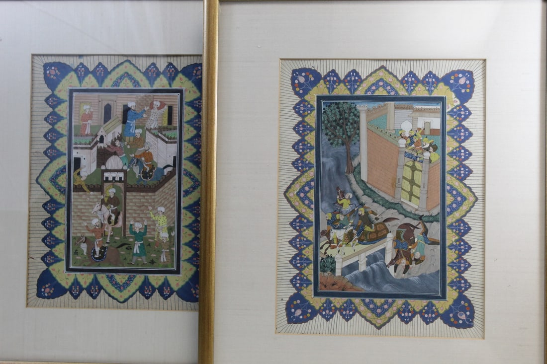 Two Indian Paintings of Soldiers Scene. (1 of 9)