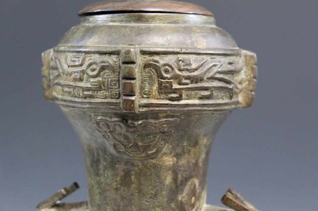 Chinese Bronze Vase Lamp - 5