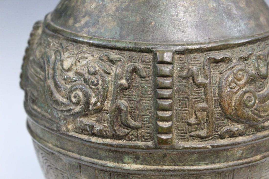 Chinese Bronze Vase Lamp - 9