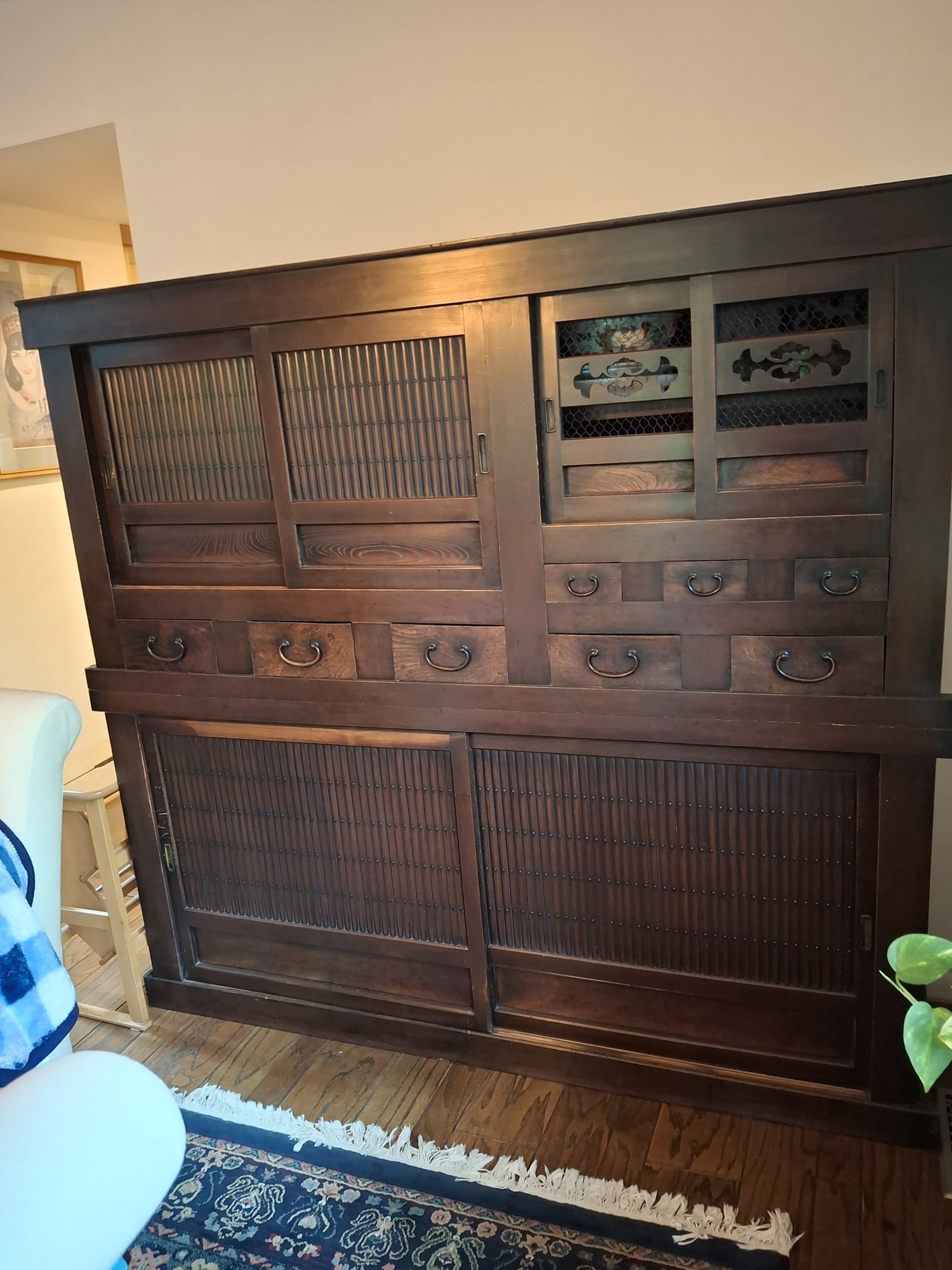 Japanese Wood Cabinets Kitchen Chests Two Pieces: Japanese Wood Cabinets Kitchen Chests Two Pieces. Contents are not included. 66"x71"x8". Attention: The pickup location of this item is at Crownsville, MD 21032. Winning bidder will get address and pi