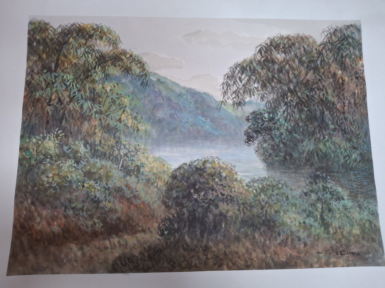 26 Pieces of Watercolor Paintings that Capture Daily Life, Culture, and Natural scenery in Southeast: 26 Pieces of Watercolor Paintings that Capture Daily Life, Culture, and Natural scenery in Southeast Asian Villages. Signed G. Setiana. . 14x10.5". Mat 18.25x14".