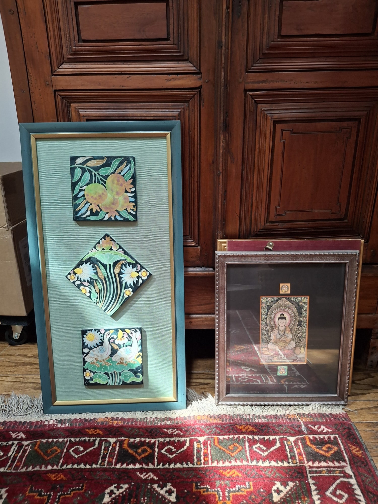 Two Framed Asian Art Decorations (1 of 7)