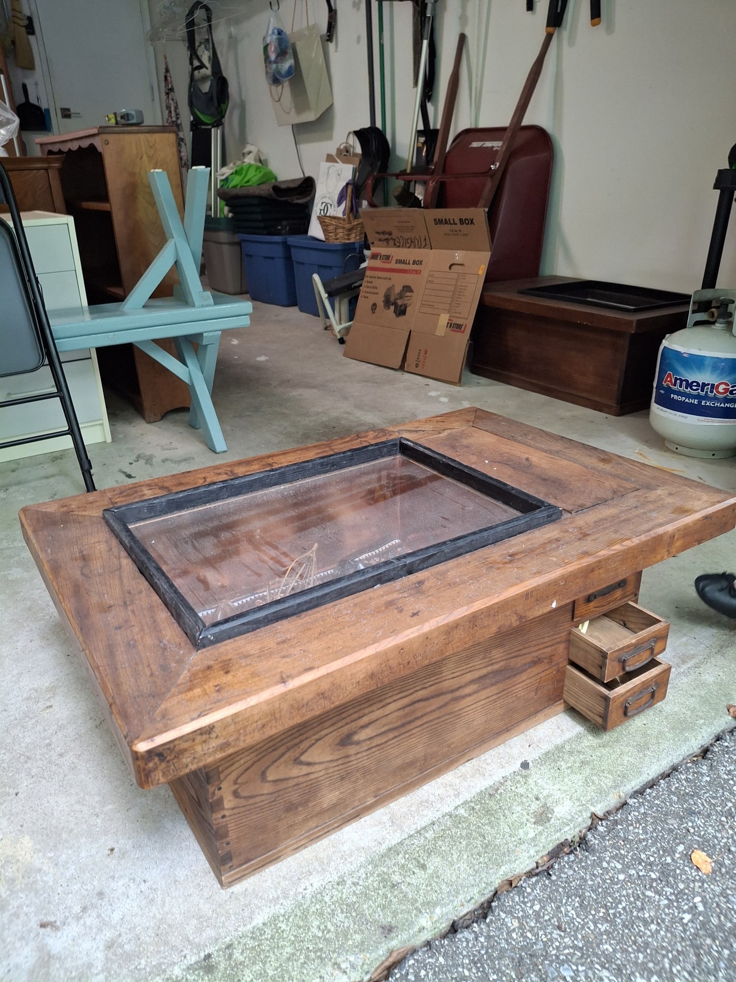 Japanese Hibachi: Japanese Hibachi . 35x23x13.5". Attention: The pickup location of this item is at Crownsville, MD 21032. Winning bidder will get address and pickup time through email. No in-house shipping for this
