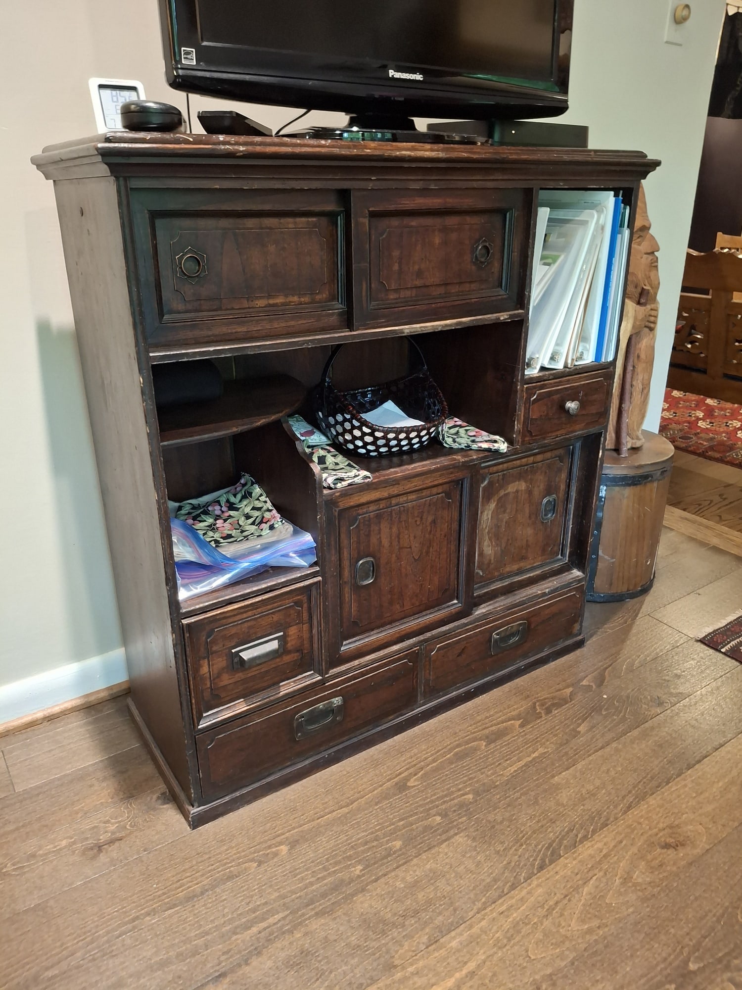 Japanese Chadansu Tea Tansu.: Japanese Chadansu Tea Tansu. . 35x37x13". Contents are not included. Attention: The pickup location of this item is at Crownsville, MD 21032. Winning bidder will get address and pickup time through
