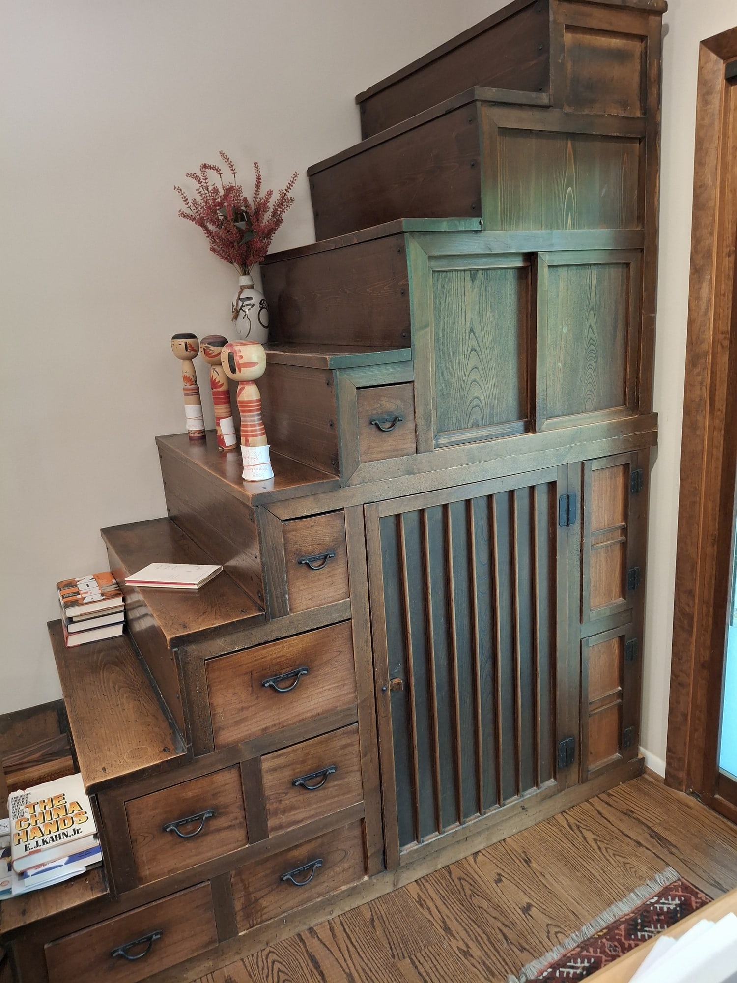 Japanese Kaidan Tansu Stair Chest.: Japanese Kaidan Tansu Stair Chest.. 2 pieces. 84x71x36". Attention: The pickup location of this item is at Crownsville, MD 21032. Winning bidder will get address and pickup time through email. No in-h