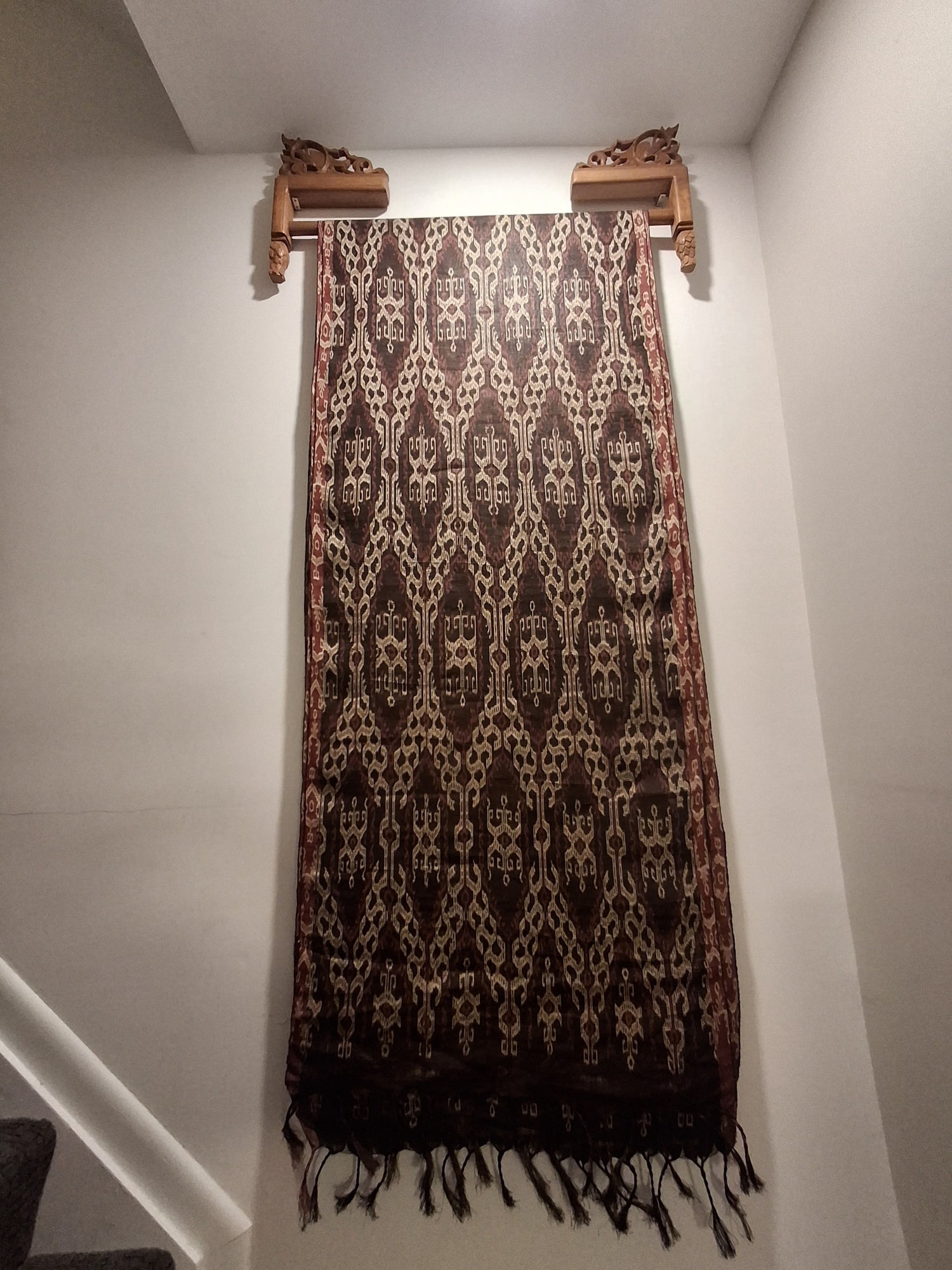 Large Mindanao Batik Runner with Hangers: Large Mindanao Batik Runner with Hangers. 320x30".