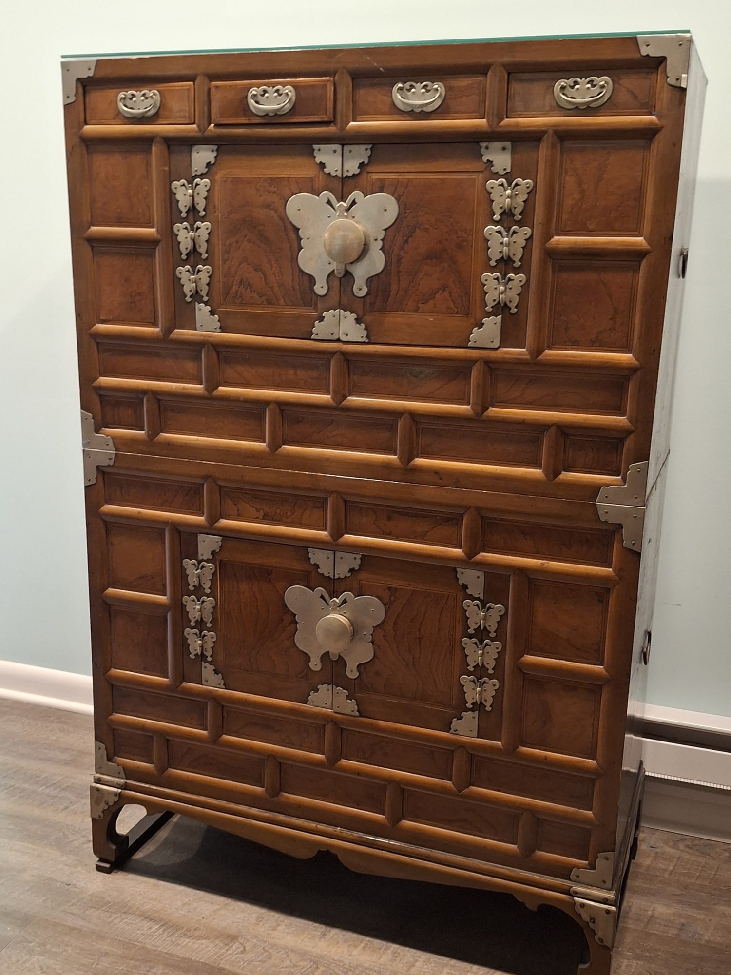 Stacked Two Korean Chests with Stands. - 2