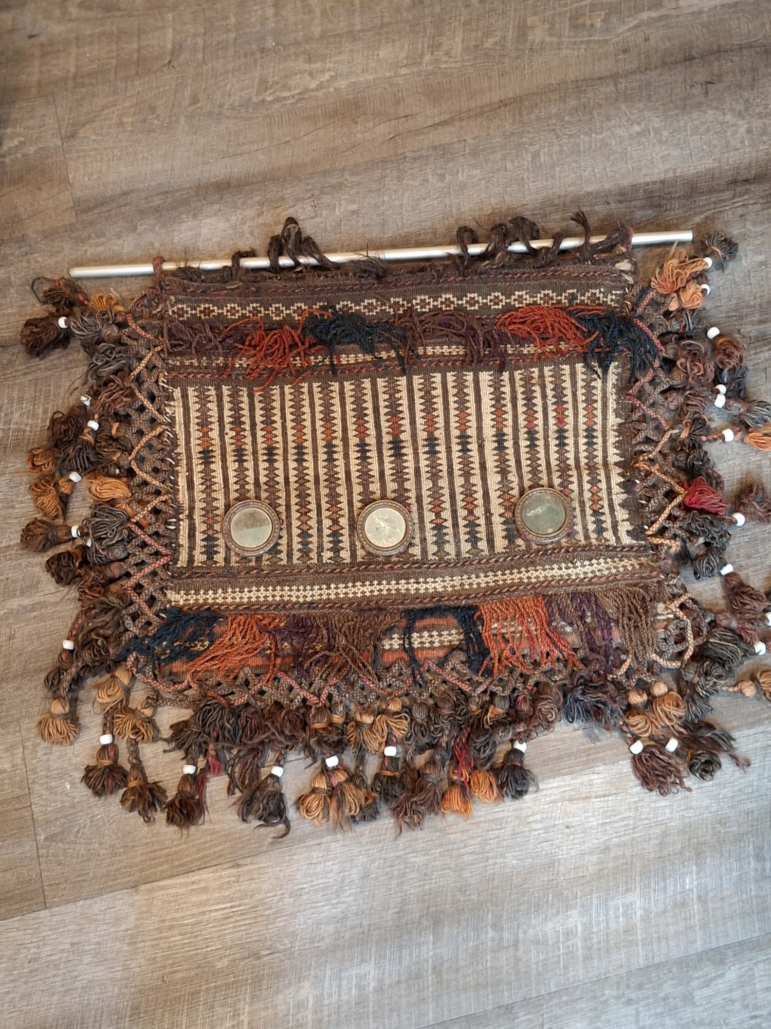 Asian Salt Bag with Mirrors Decorations. (1 of 14)