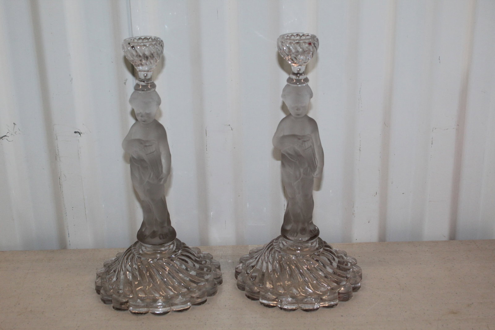 Pair of Glass Candle Holders (1 of 9)