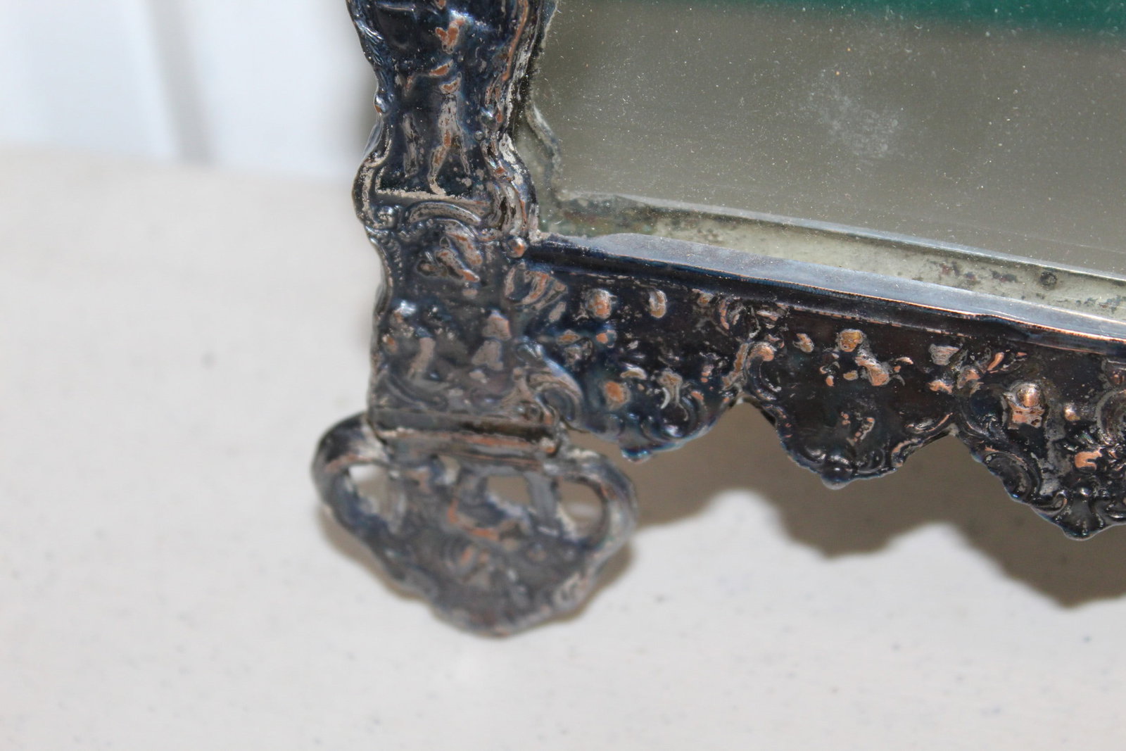 Antique Silver Plated Mirror - 6