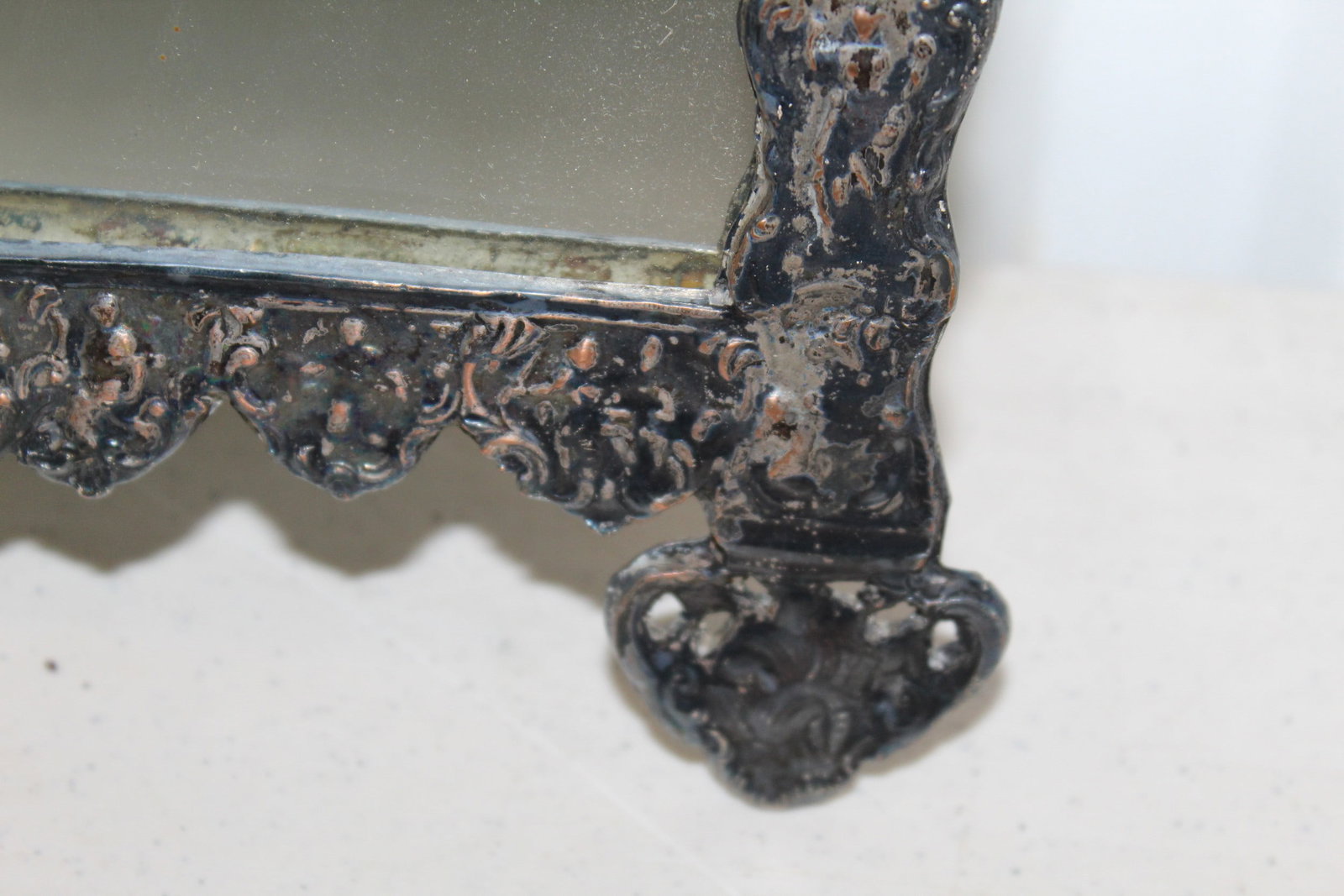 Antique Silver Plated Mirror - 8