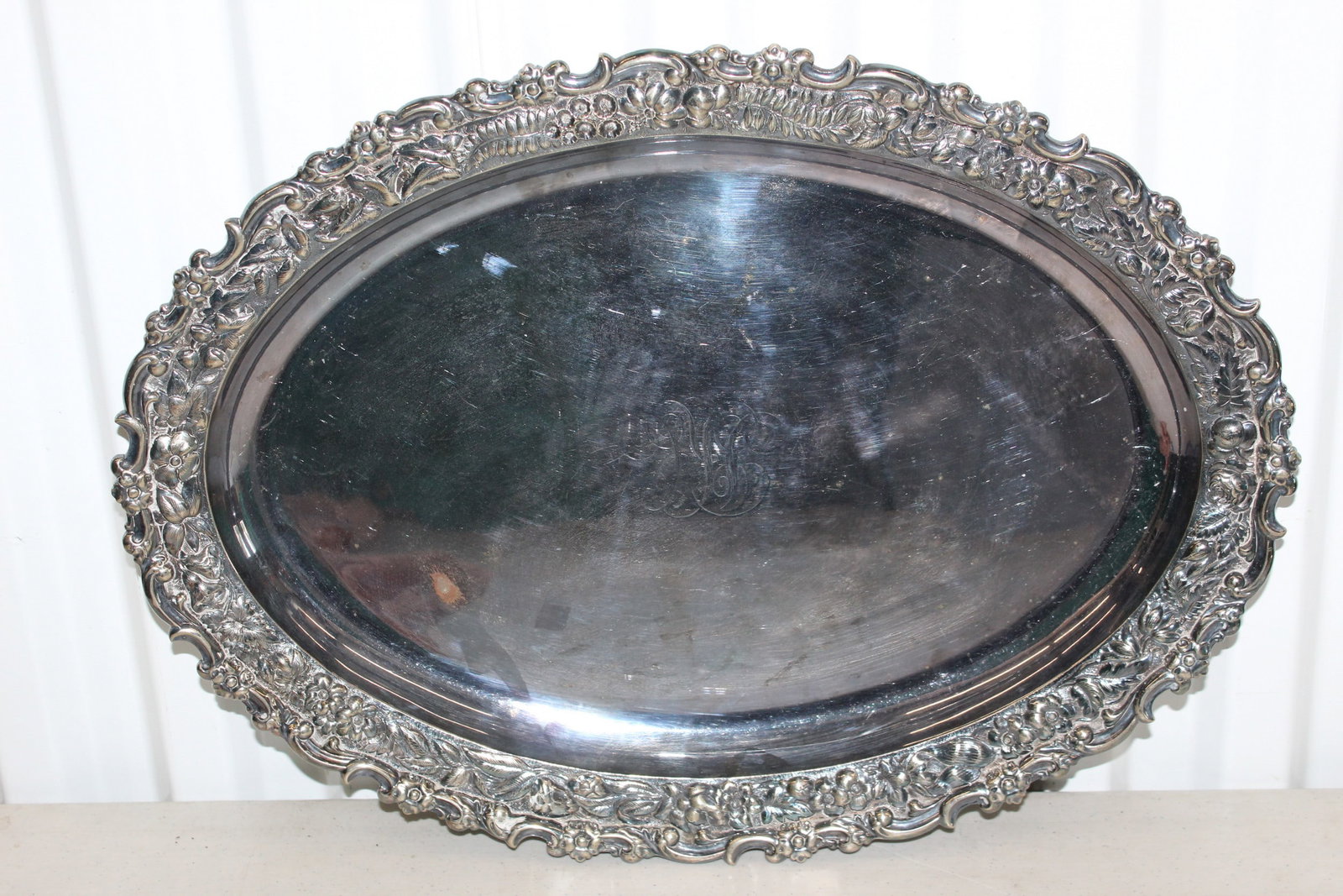 Tiffany & Co Silver Plated Serving Tray.: Tiffany & Co Silver Plated Serving Tray.. 20x14.25".