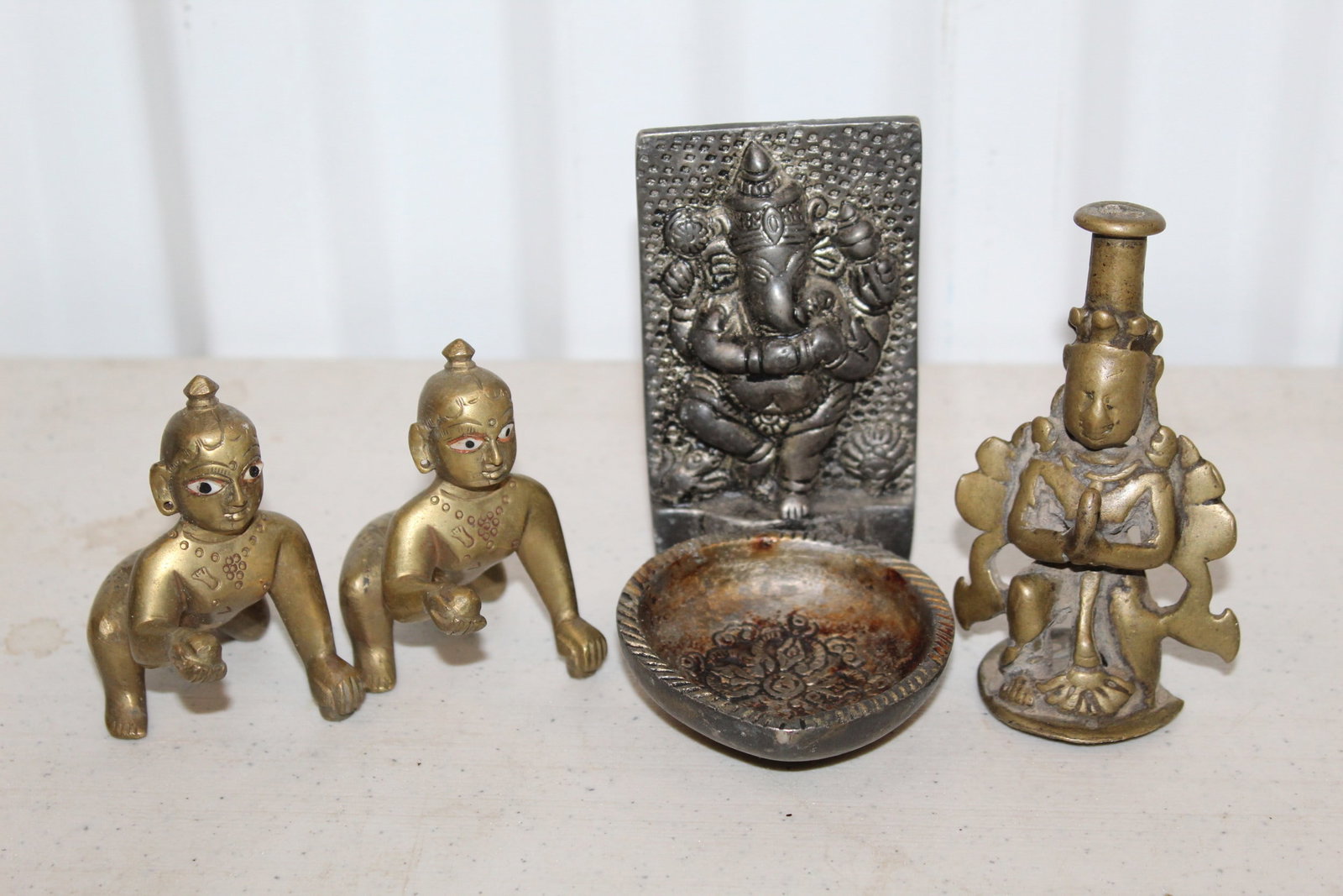 Group Indian Bronze Figures and Oil Lamp (1 of 10)