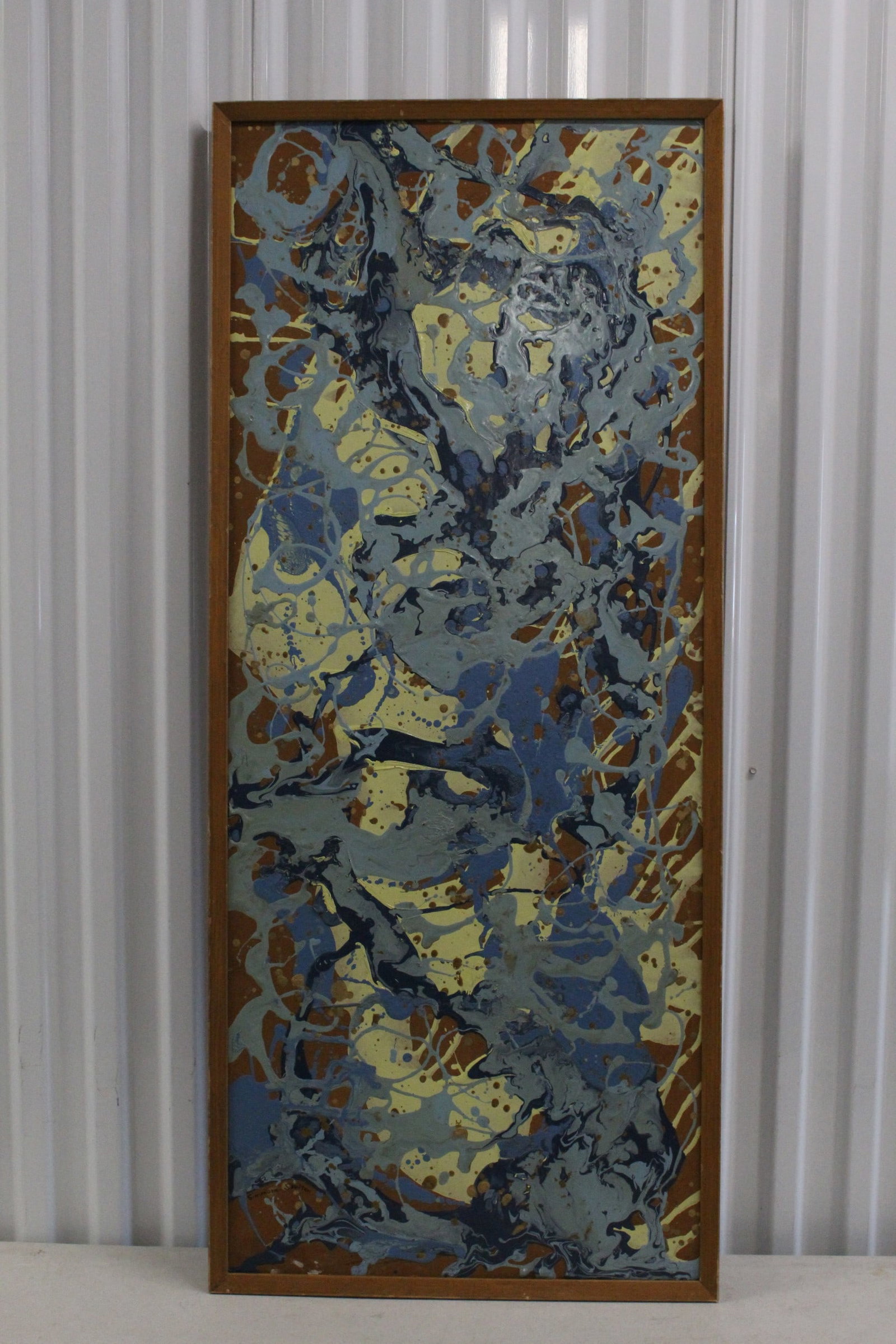 Abstract Oil On Board Painting.: Abstract Oil On Board Painting.. 49.5x21".